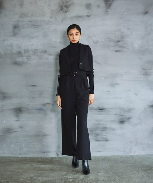 デザインハイウエストストレートパンツ