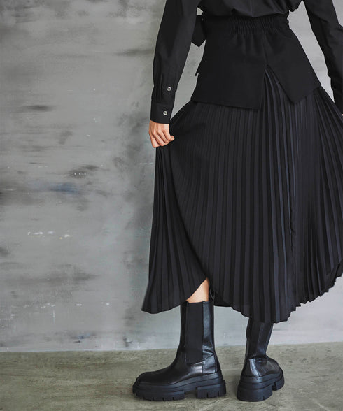 ハイウエストコルセットプリーツスカート