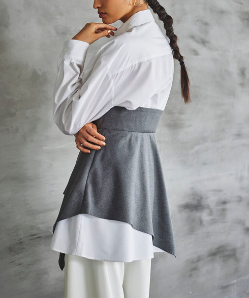 ドッキングペプラムシャツ