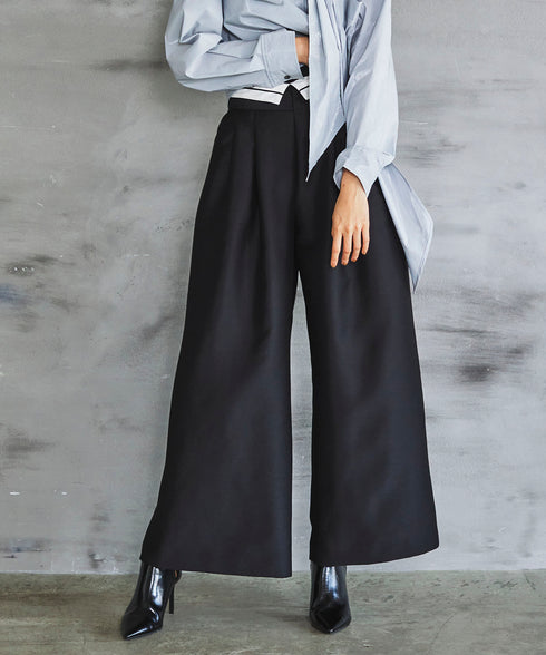 2WAYターンバックハイウエストワイドパンツ