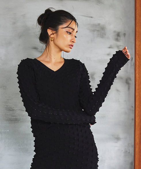 2WAYクロップドドラゴンニット