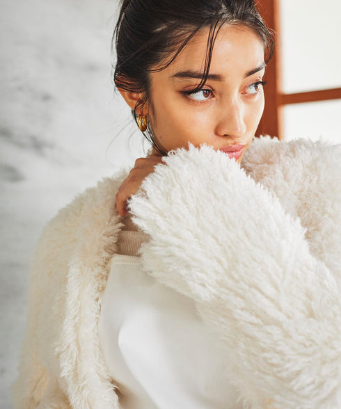 プードルファーカーディガンジャケット