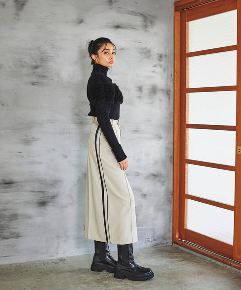 サイドラインピンタックナロースカート