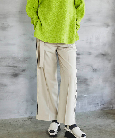 サイドラインベルテッドストレートパンツ