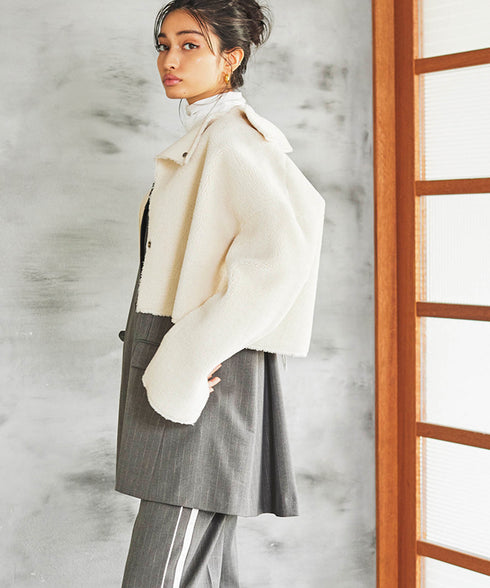 エコムートンリバーシブルショートジャケット