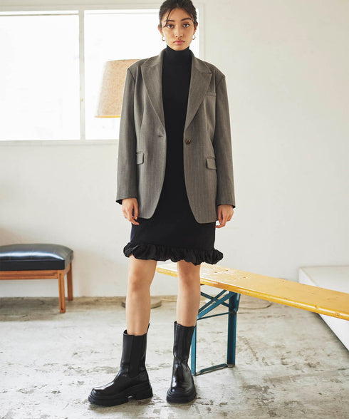 ピークドラペルテーラードジャケット(ストライプ)