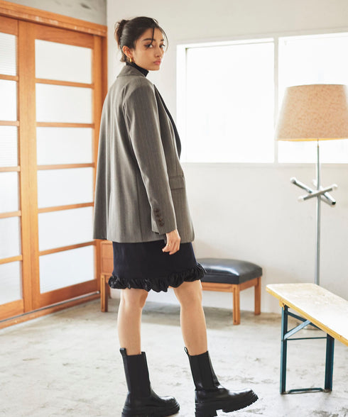 ピークドラペルテーラードジャケット(ストライプ)