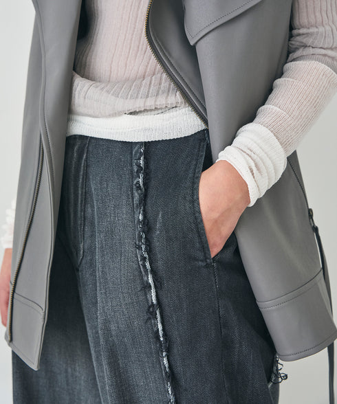 ライトオンスフリンジコクーンデニム