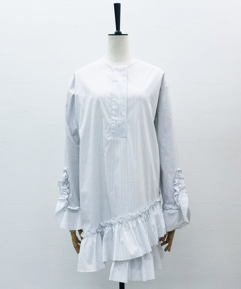 フリルヘムチュニック・Wストライプブラウス