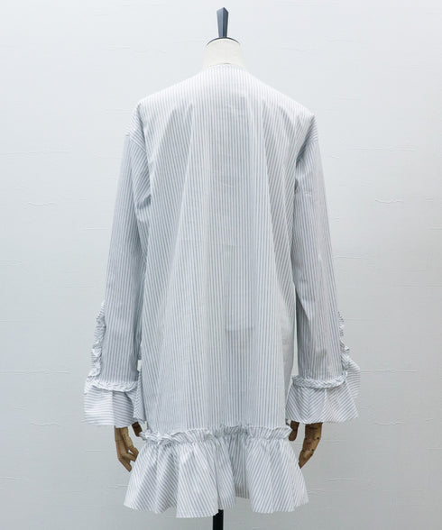 フリルヘムチュニック・Wストライプブラウス