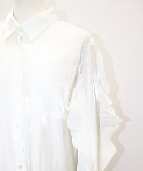 フリルスリーブ・シアーシャツ