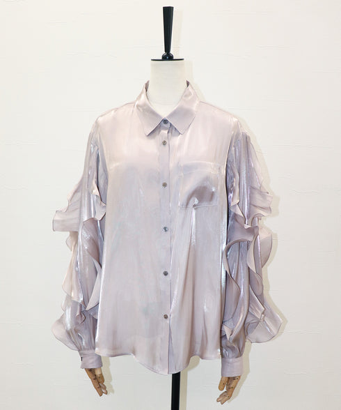 フリルスリーブ・シアーシャツ