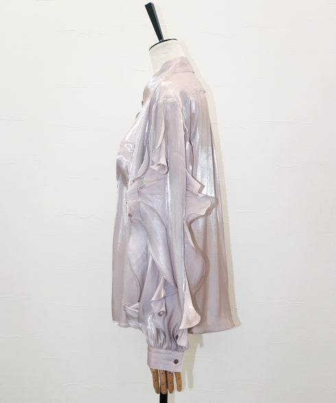 フリルスリーブ・シアーシャツ