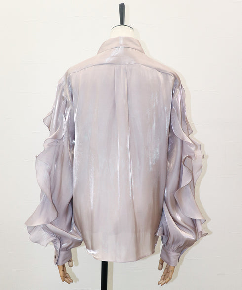 フリルスリーブ・シアーシャツ