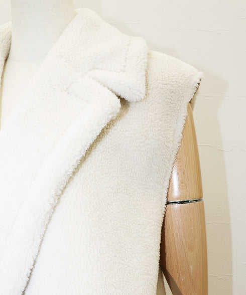 リバーシブル・フェイクムートンテーラードジレ