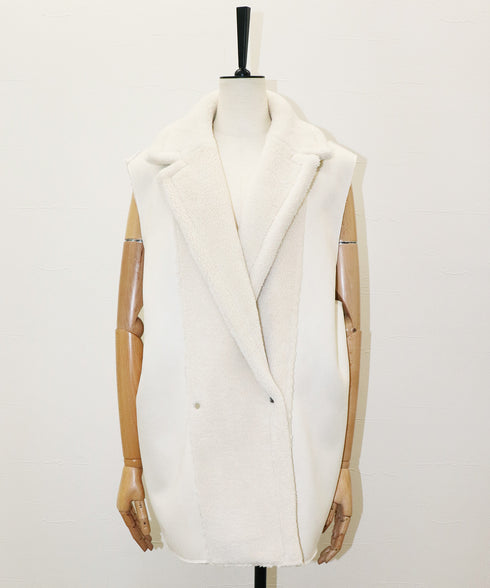 リバーシブル・フェイクムートンテーラードジレ