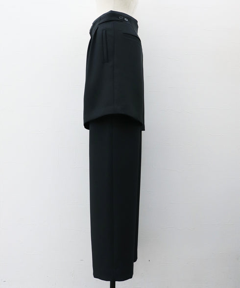 ハーフパンツ切替えタックパンツ