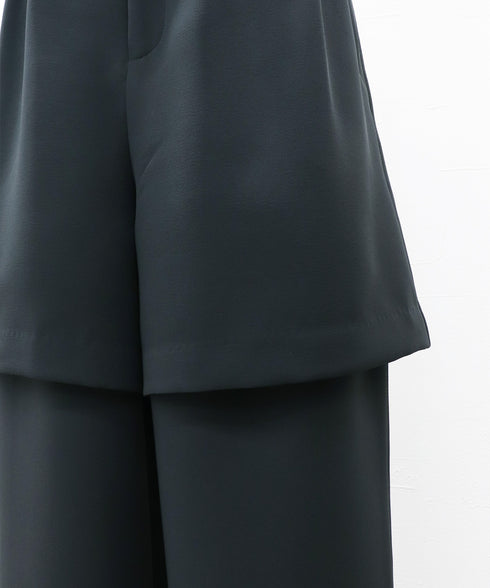 ハーフパンツ切替えタックパンツ