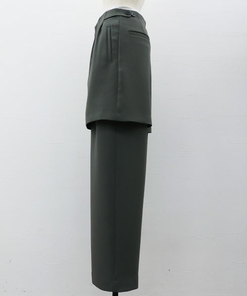 ハーフパンツ切替えタックパンツ