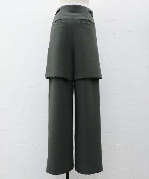 ハーフパンツ切替えタックパンツ