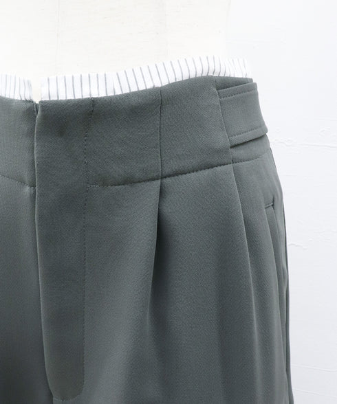 ハーフパンツ切替えタックパンツ