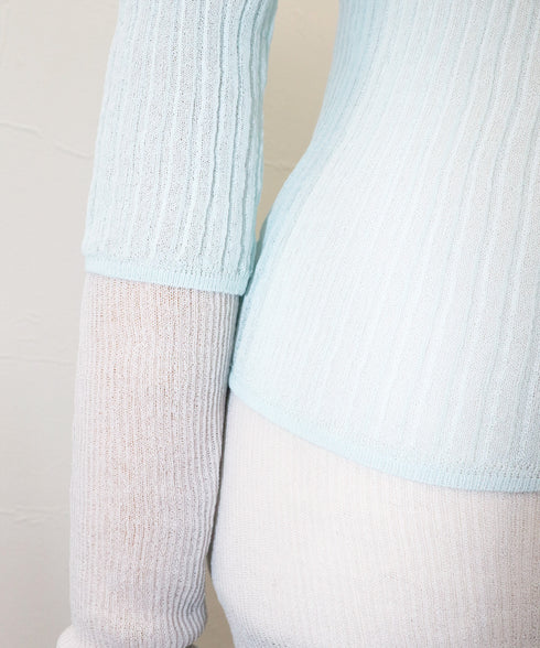 シアーレイヤードニット