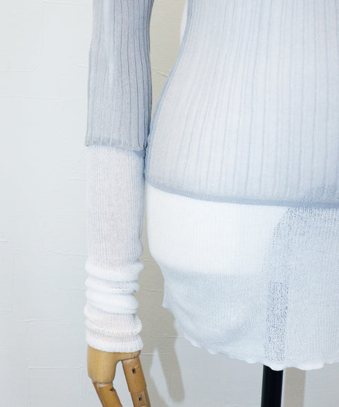 シアーレイヤードニット