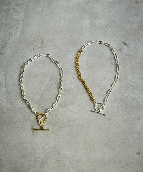 ホワイトシルバーリングポイントネックレス