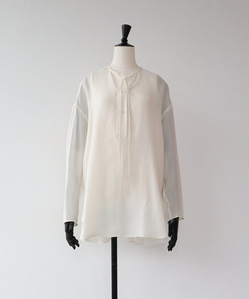 【8.21 InstaLIVE Pickup】 ノーカラーシルキーシャツ