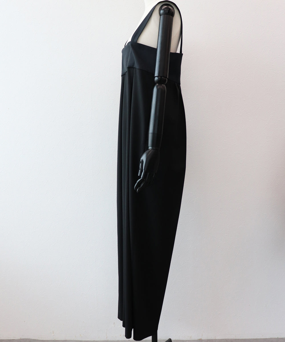 roughlow verseau ハイウエストワイドサロペット ブラック roughlow ハイウェストワイドサロペット roughlow ハイウェスト