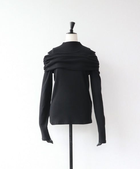 レイヤードドレープトップス