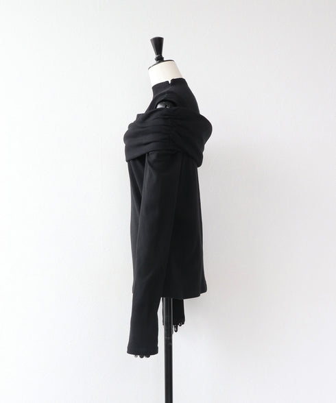 レイヤードドレープトップス