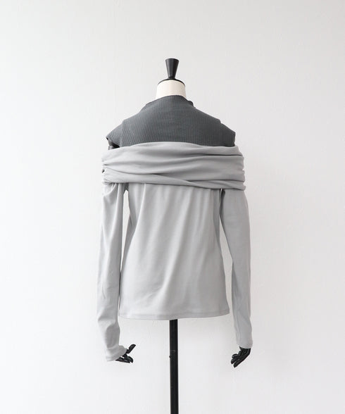 レイヤードドレープトップス