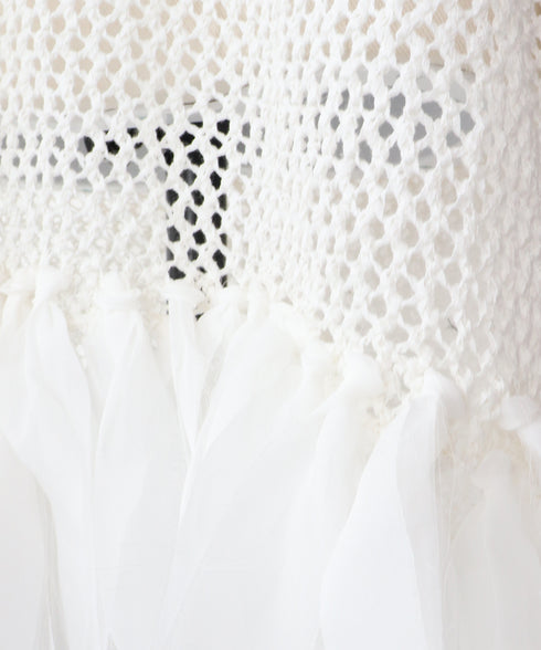 【8.21 InstaLIVE Pickup】リボンシフォン付きニットベスト