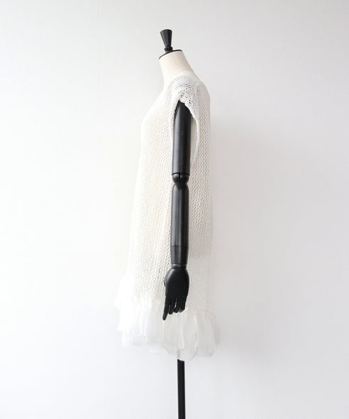 【8.21 InstaLIVE Pickup】リボンシフォン付きニットベスト