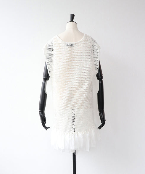 【8.21 InstaLIVE Pickup】リボンシフォン付きニットベスト