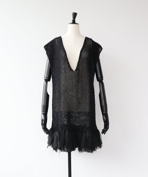 【8.21 InstaLIVE Pickup】リボンシフォン付きニットベスト