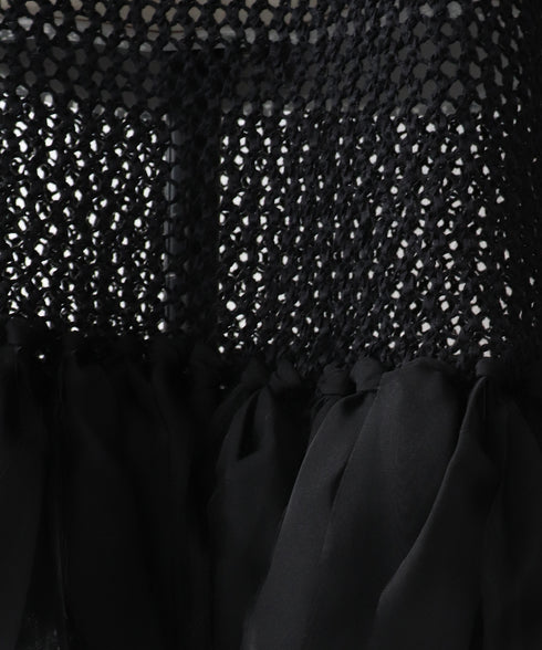 【8.21 InstaLIVE Pickup】リボンシフォン付きニットベスト