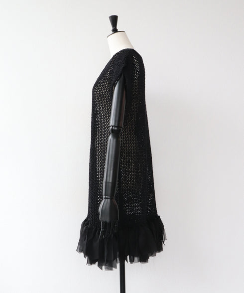 【8.21 InstaLIVE Pickup】リボンシフォン付きニットベスト