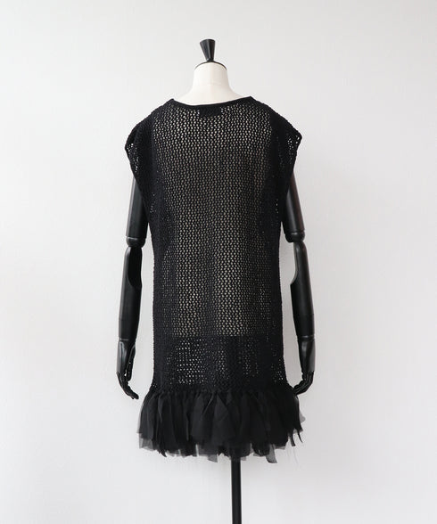 【8.21 InstaLIVE Pickup】リボンシフォン付きニットベスト