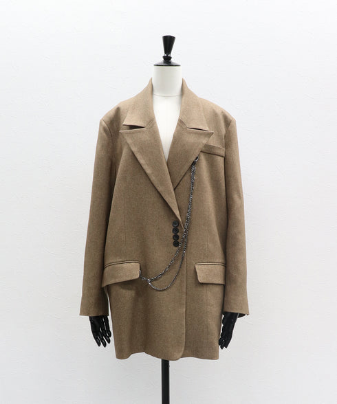 【2025.11 NEW IN】メランジカルゼテーラードジャケット(チェーン付き)