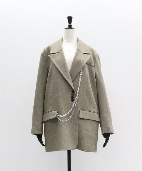 【2025.11 NEW IN】メランジカルゼテーラードジャケット(チェーン付き)