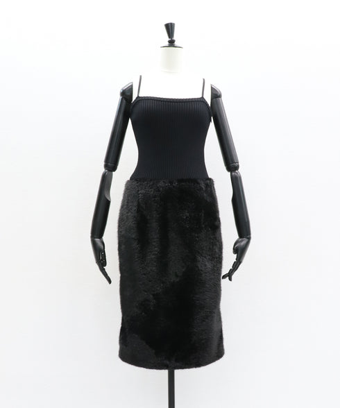 ファースカートキャミドレス