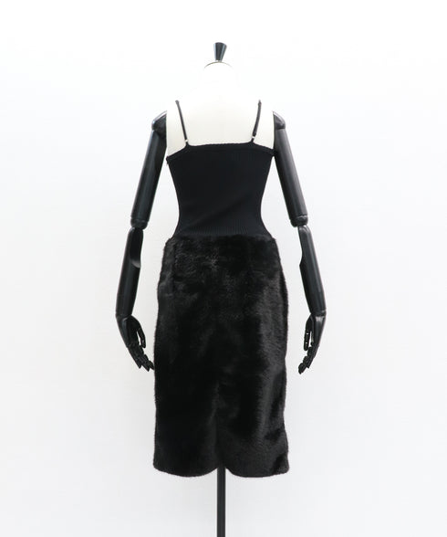 ファースカートキャミドレス