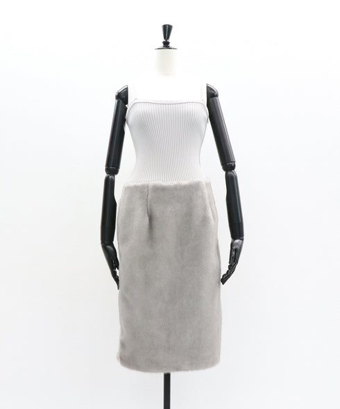 ファースカートキャミドレス