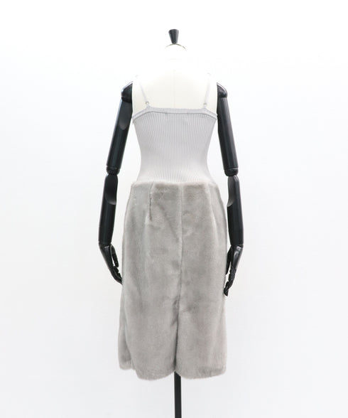 ファースカートキャミドレス