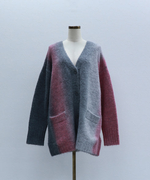 スプレープリントボリュームカーディガン