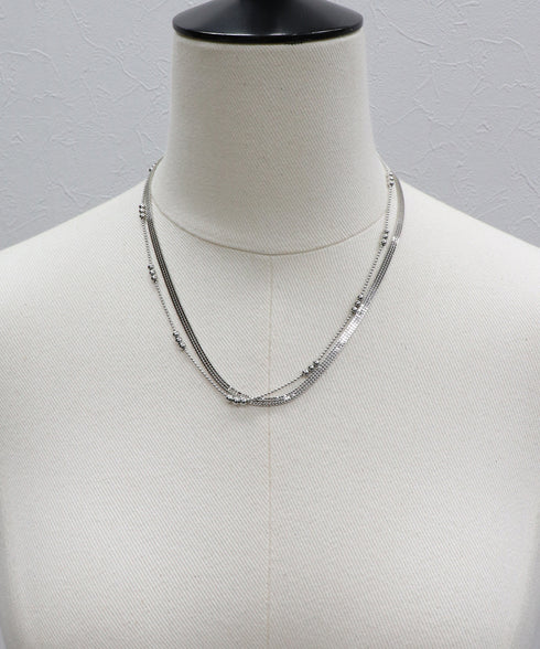 メッシュ&メタルボール2連ネックレス