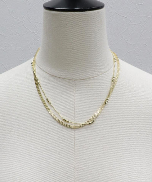 メッシュ&メタルボール2連ネックレス