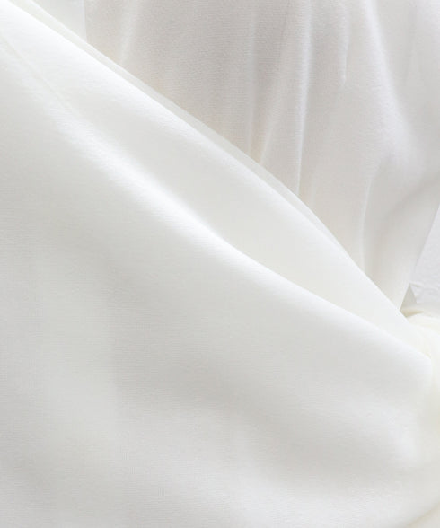 ワンショルショール付きシアーストレッチシャツ